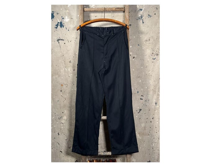 Black '60s Trousers Work Pants