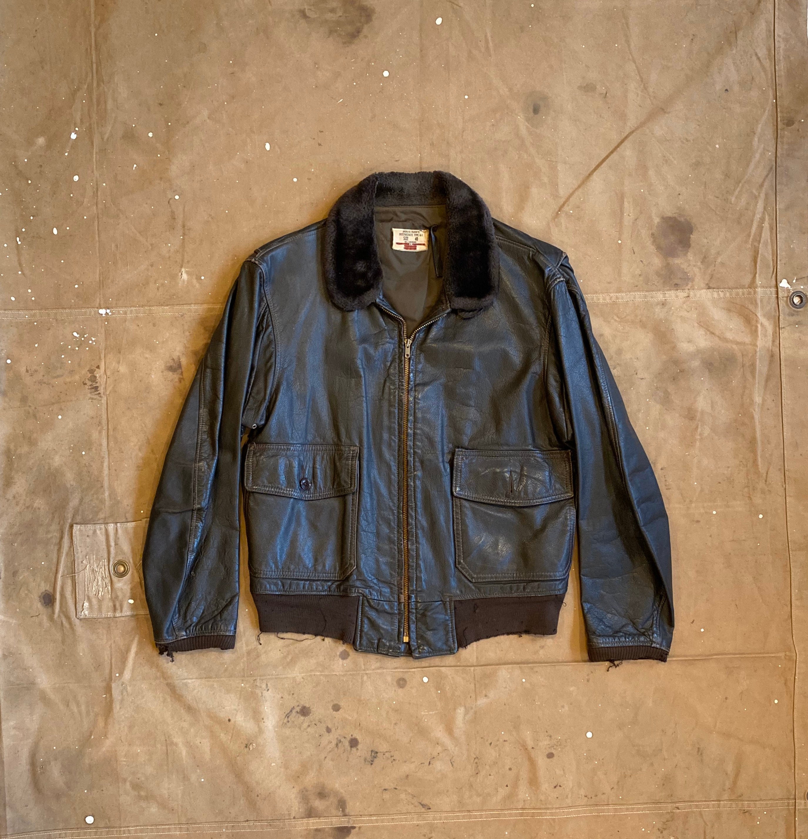 みでのご 70s U.S.NAVY G-1 42 IMPERIAL LEATHERS & SPORTSWEAR INC 売り限定 VAN ★限定販売モデル★ レザージャケット フライトジャケット G1 レザージャケット