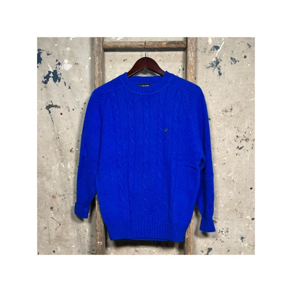 Shetland Wool Cable Knit Sweater Pierre Cardin