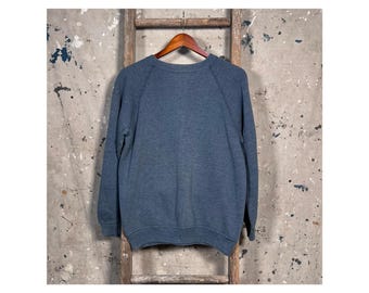 Faded Blue 1960s Raglan Sweatshirt Gusset