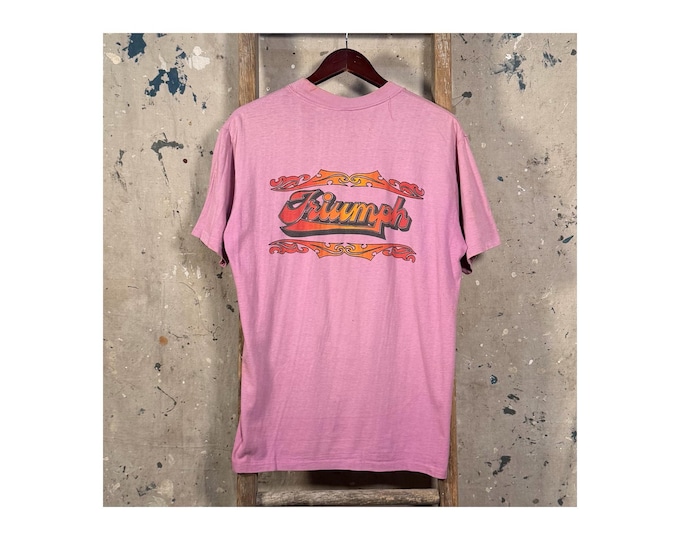 Triumph 1970s Pocket T-Shirt Faded Pink