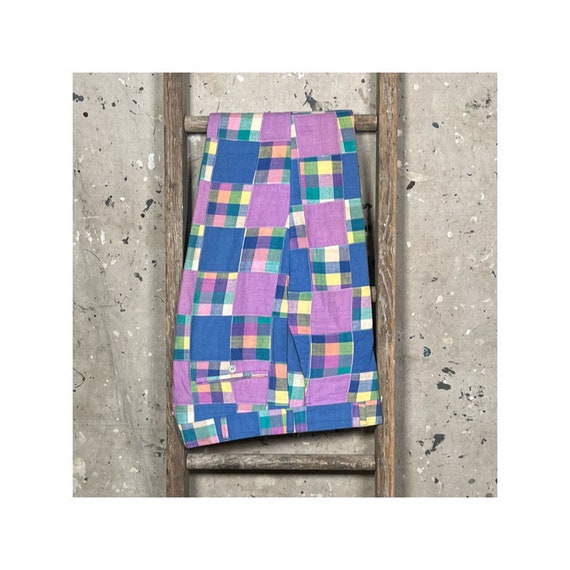 Patchwork 1960s Madras Plaid Trousers - image 1