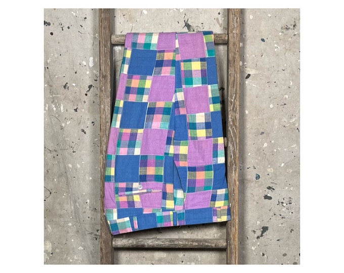 Patchwork 1960s Madras Plaid Trousers