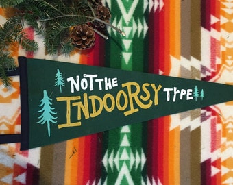 Not The Indoorsy Type TwoGuysGoodBuys X Positive Approach Wool Felt Pennant