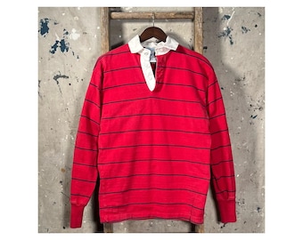 Lands End 1980s Stripe Rugby USA