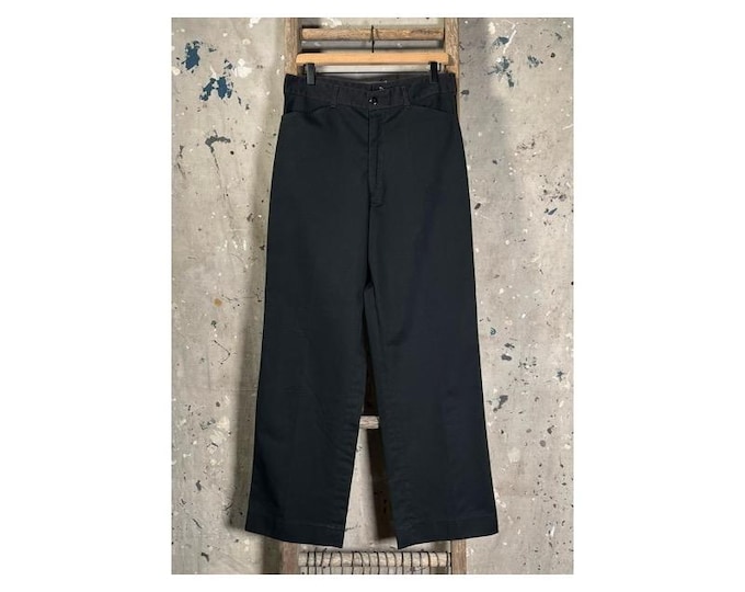 Black Work Trousers Cotton Twill 30 waist