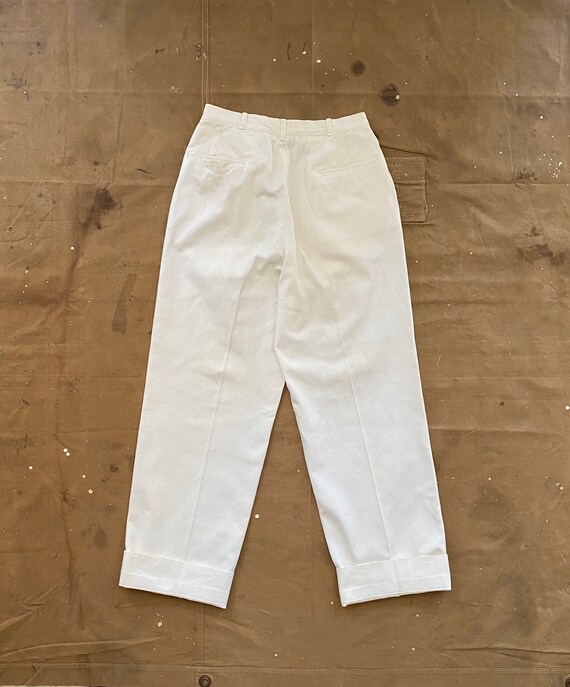 28 Waist 1940s / 50s White Trousers - image 4