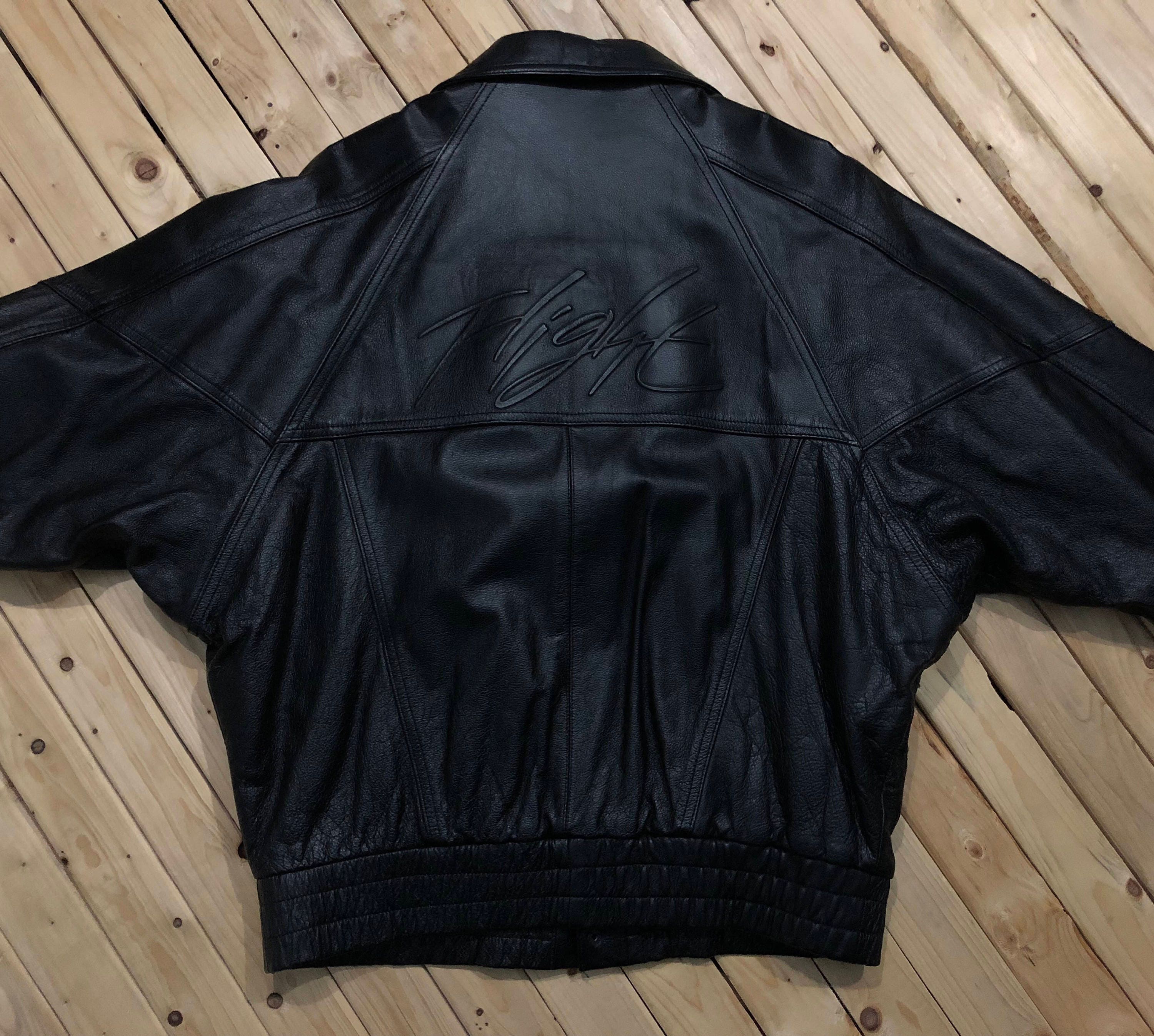 jordan leather jacket black