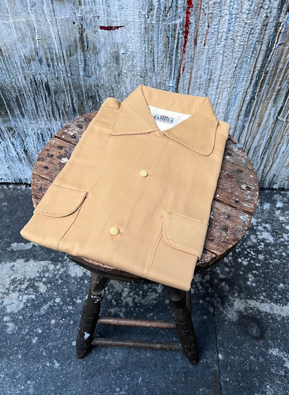 NOS 1940s Rayon Loop Collar Shirt Campus