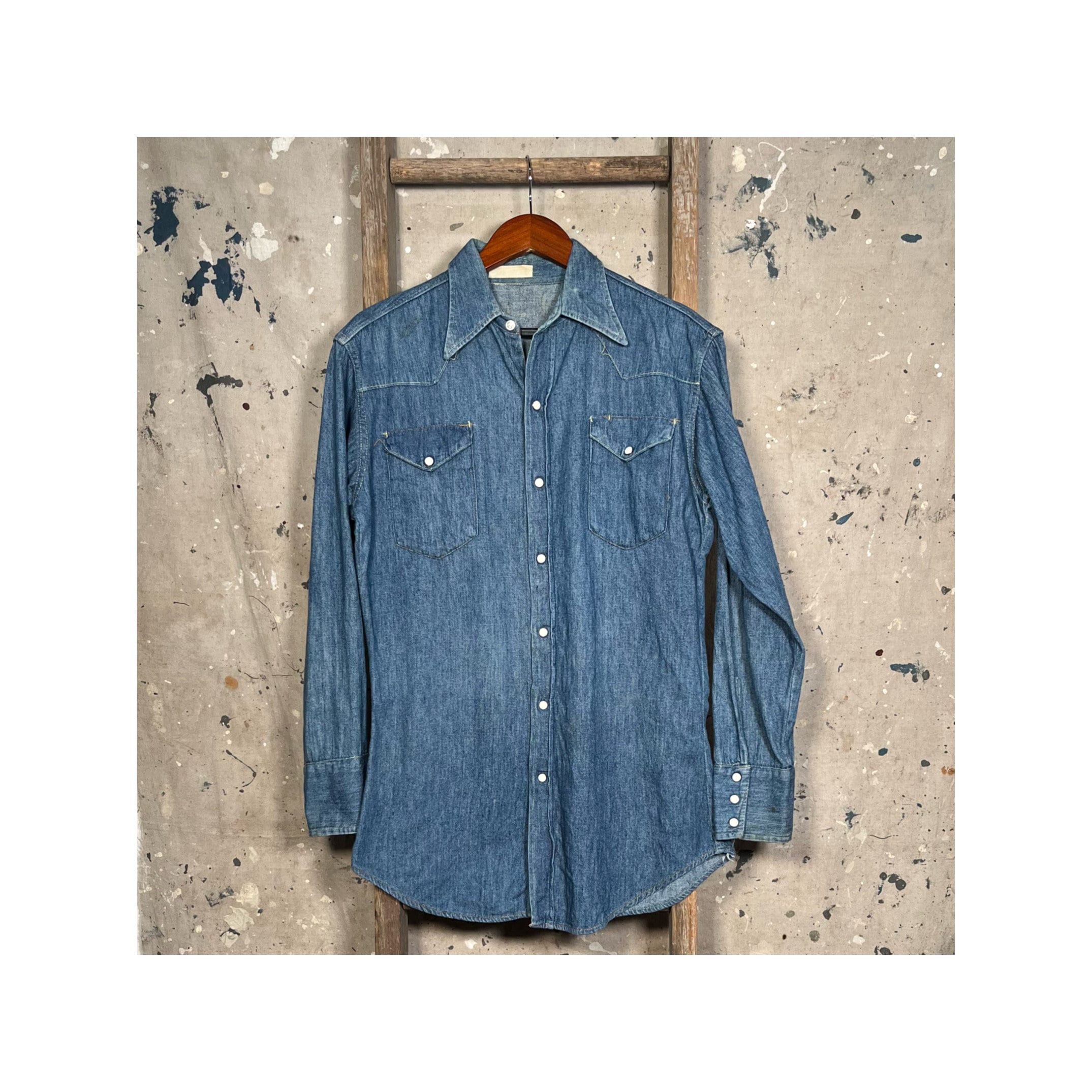 60s Denim Shirt - Etsy 60s Denim Shirt - Etsy
