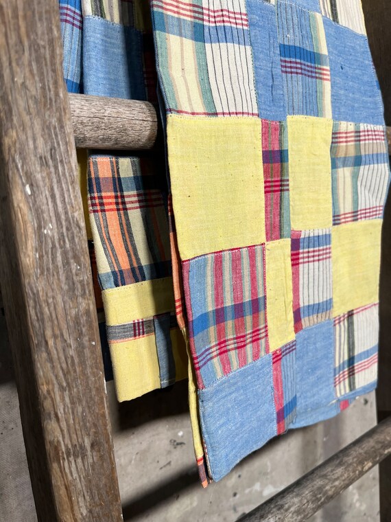 Madras Plaid 1960s Yellow Patchwork Trousers - image 6