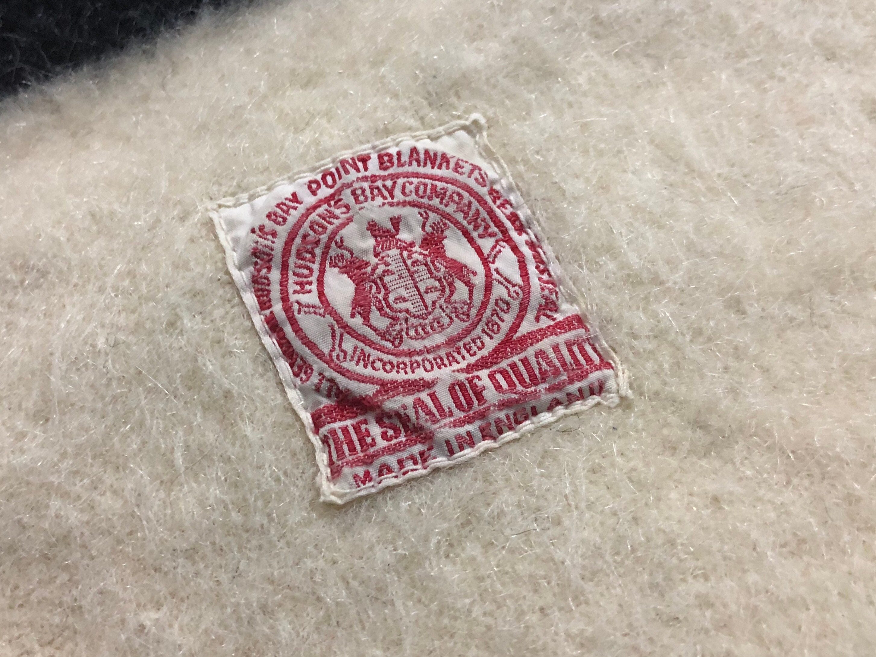 1920s Hudson Bay Company 4 Point Blanket Stripe Blanket Queen Size