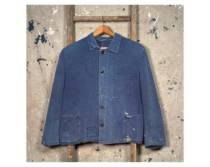 Paint Splatter Herringbone Twill Chore Coat