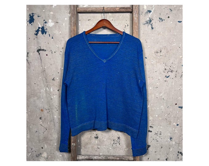Distressed 1950s Sweater V neck