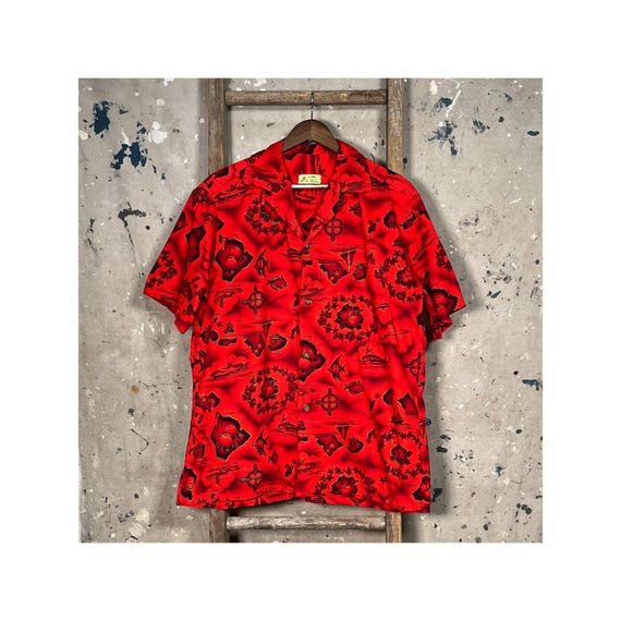 1950s Ui-Maikai Hawaiian Shirt Floral