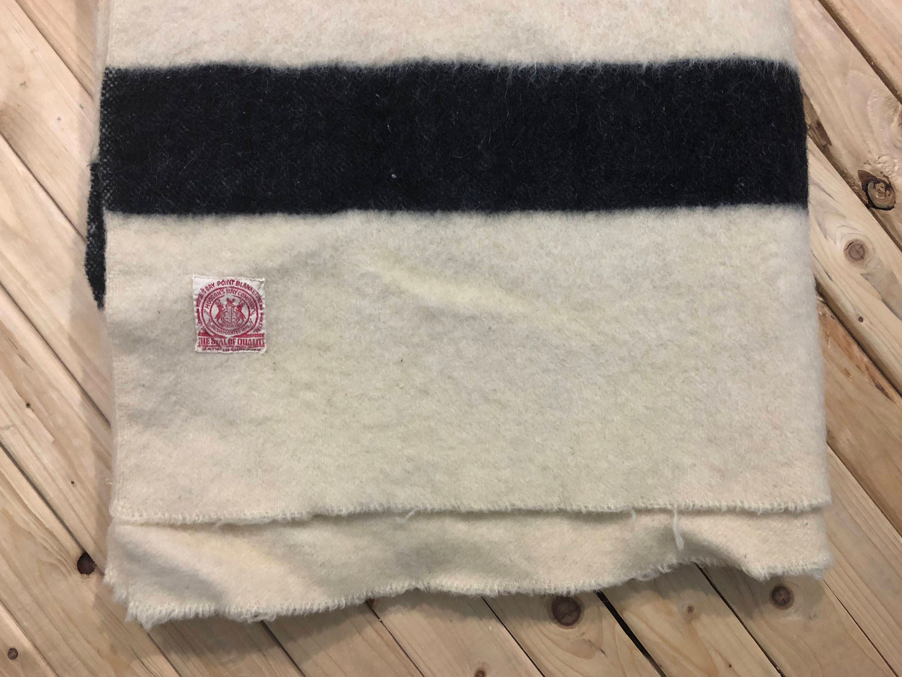 1920s Hudson Bay Company 4 Point Blanket Stripe Blanket Queen Size