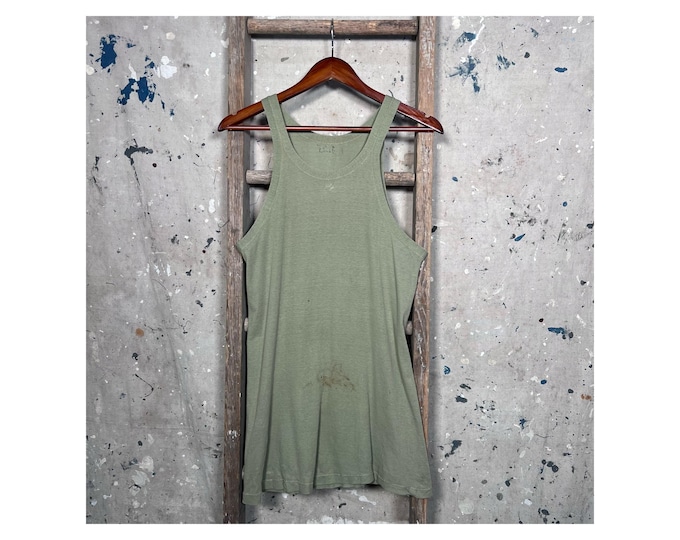Stencil 1940s WW2 Green Tank Top All Cotton