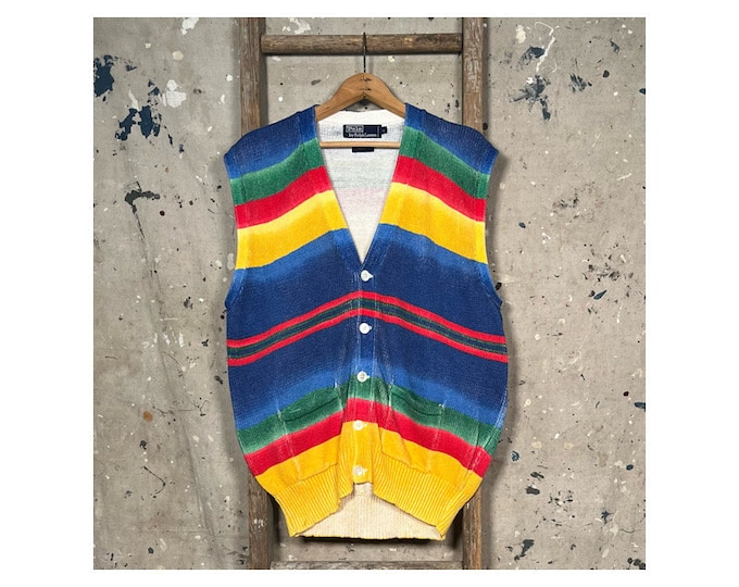 Striped Polo 1993 Stripe Vest Knit Deadstock