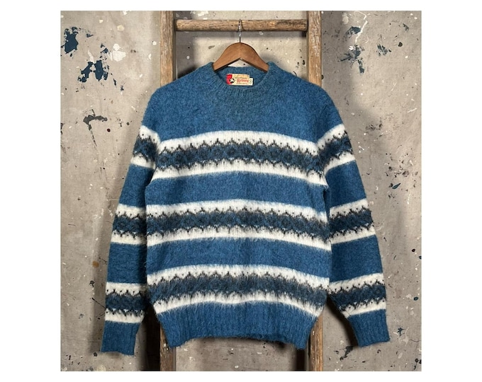 Fuzzy 1960s Striped Sweater by Revere