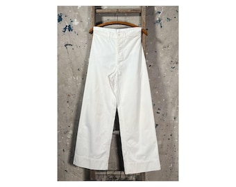 1940s White Trousers USN Sailor Pants