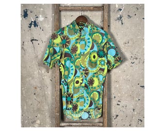 1970s Print Shirt Ghost Pocket
