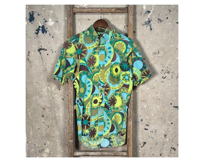 1970s Print Shirt Ghost Pocket