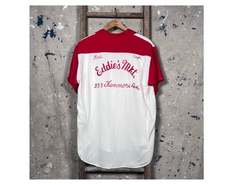 Two Tone '60s Chainstitch Bowling Shirt 'Eddie's Market'