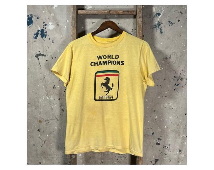 Ferrari '70s Distressed T-Shirt Yellow
