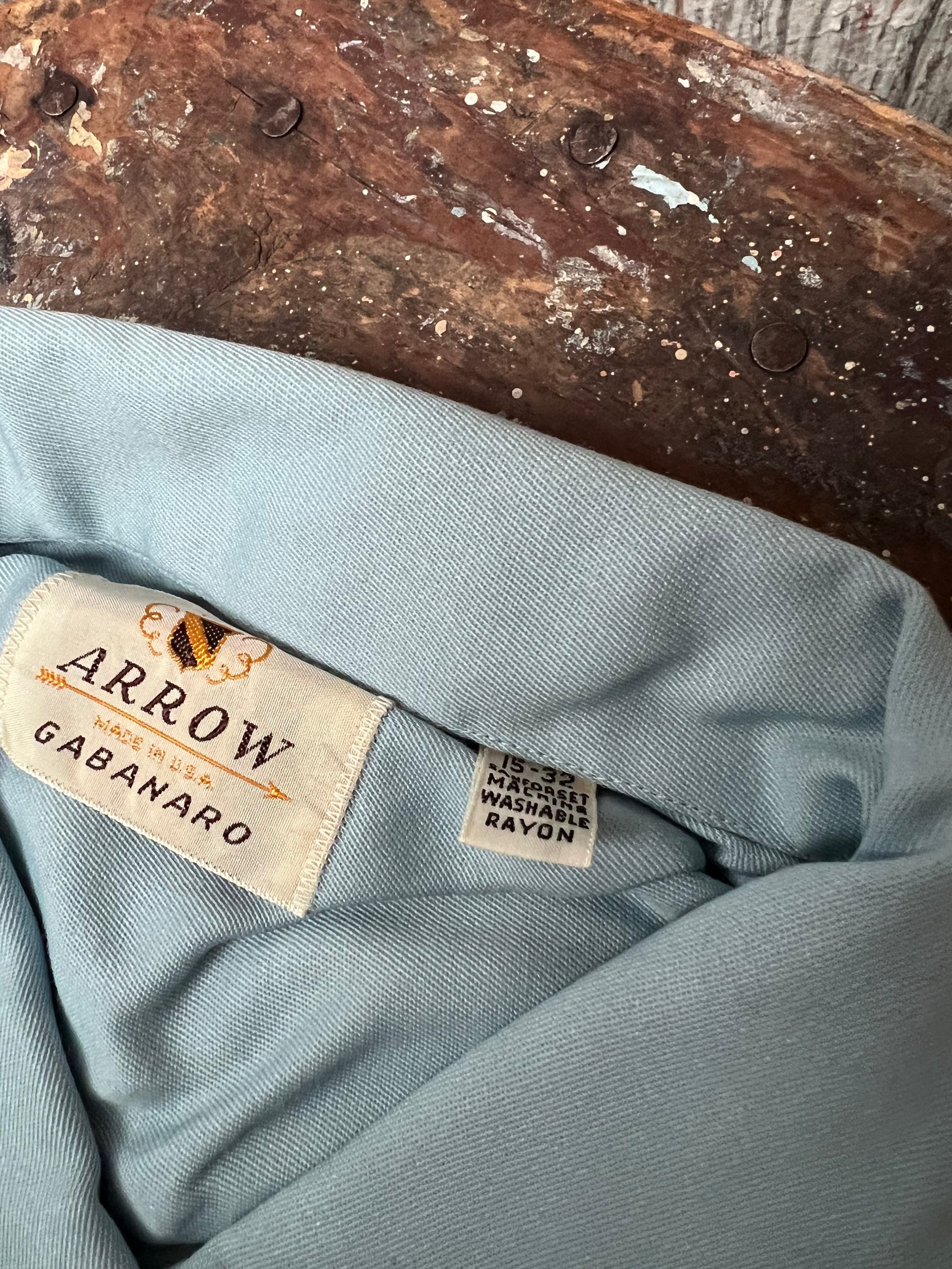 NOS 1940s Rayon Loop Collar Shirt by Arrow Gabanaro - Etsy