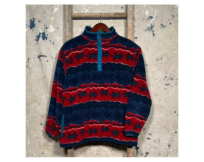 Patterned 1990s LL Bean Pullover Fleece