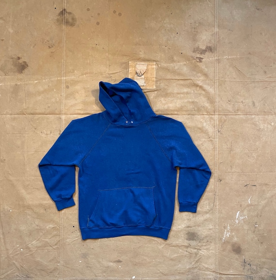 70s Sweatshirt Faded Blue Hoodie