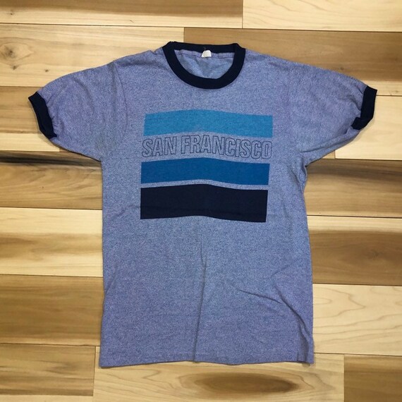 70s San Fran T-shirt Souvenir Ringer Heather Blue