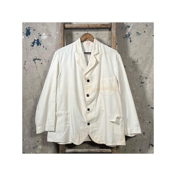 Distressed White Work Jacket - image 1