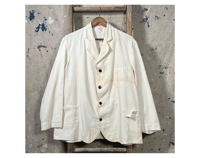 Distressed White Work Jacket