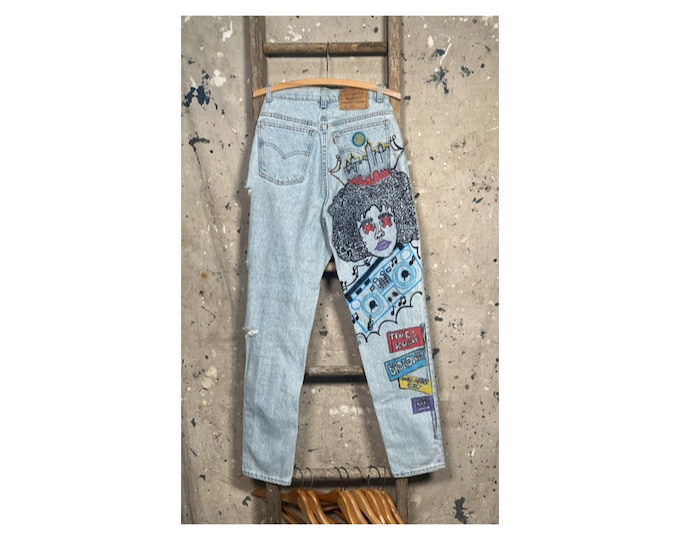 NYC Hand Drawn '80s Levi's Orange Tab Jeans 28w