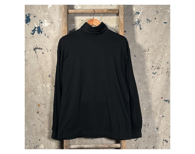 1980s GAP Turtleneck Black Cotton
