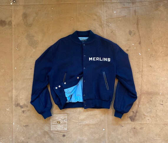 1960s Champion Letterman Jacket Running Man Wool M