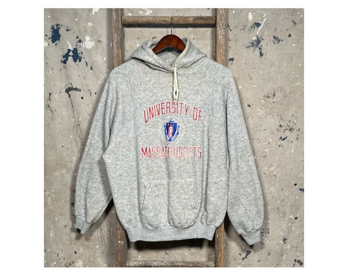 Flocked ‘80s Champion Hoodie UMass