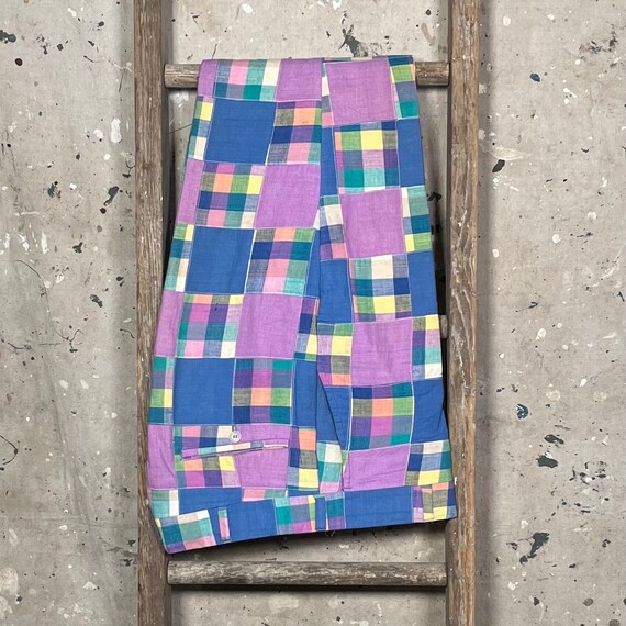 Patchwork 1960s Madras Plaid Trousers - image 5