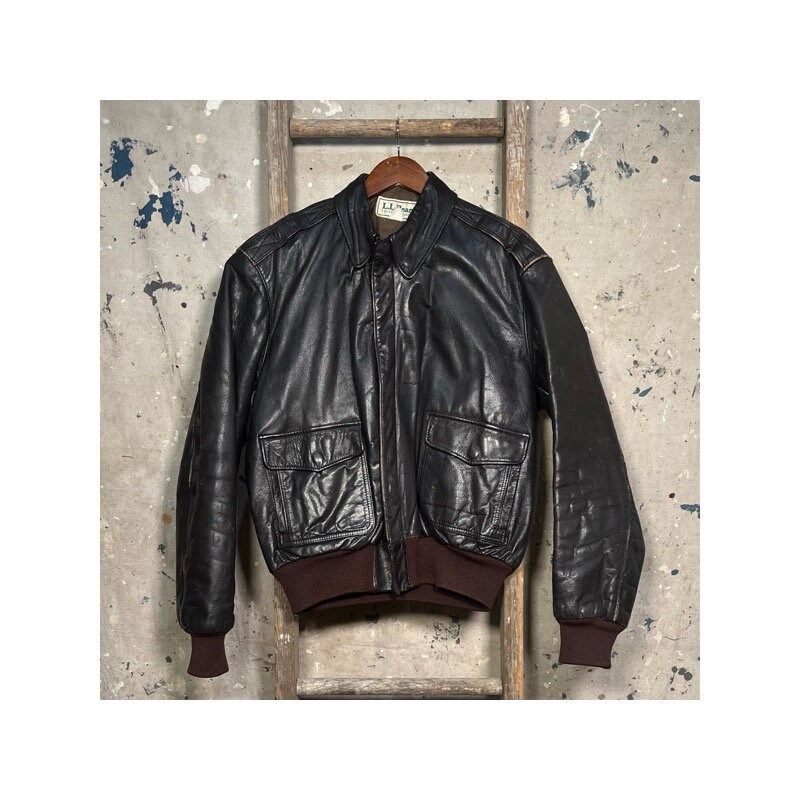 Ll bean mens shop leather bomber jackets