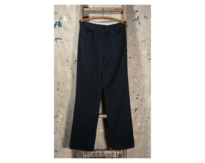 1980s Black Work Pants