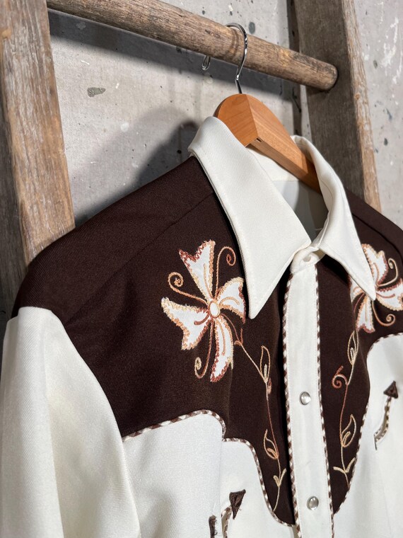 Two Tone 1970s H Bar C Button Down Shirt - image 6
