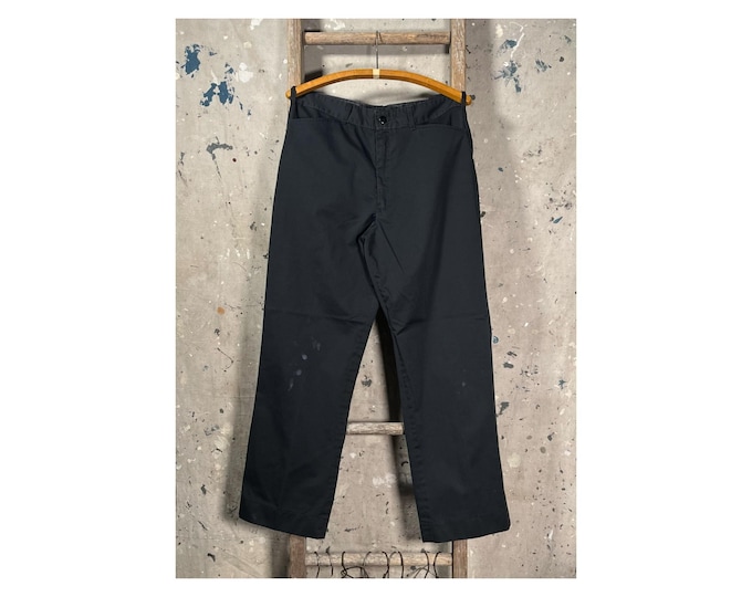 Black Work Trousers Cotton Twill 32 waist