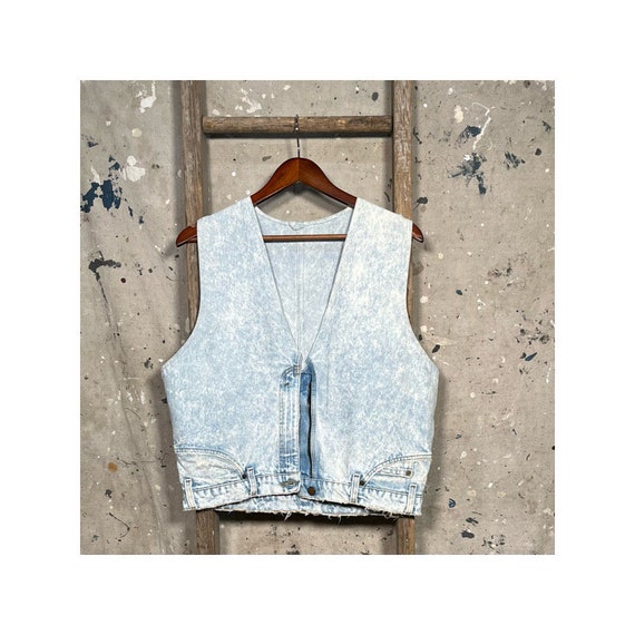 Custom ‘70s Levi’s Denim Vest Orange tab - image 1