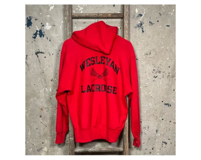 Wesleyan 80s Reverse Weave Hoodie Lacrosse