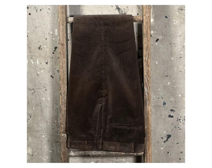 Le Cord 1980s Corduroy Pants Wide Wale Brown
