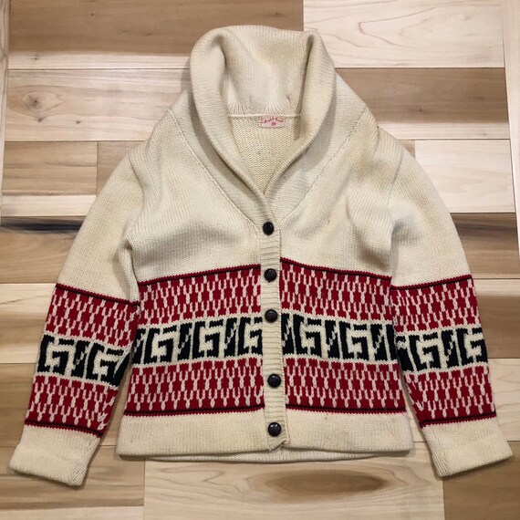 60s Shawl Collar Cardigan Wool Sweater Scotch Craf