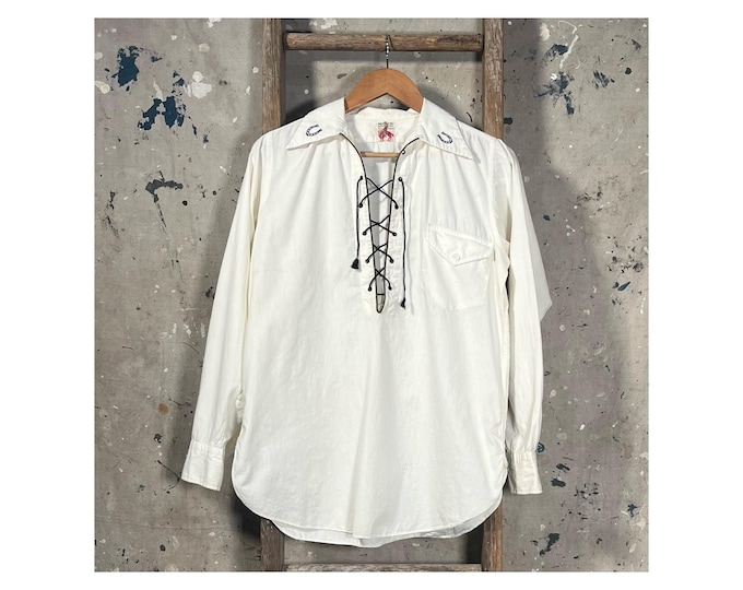 1950s Lace Up Western Shirt by Millers Denver Colorado