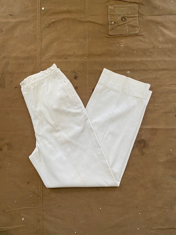 28 Waist 1940s / 50s White Trousers - image 10