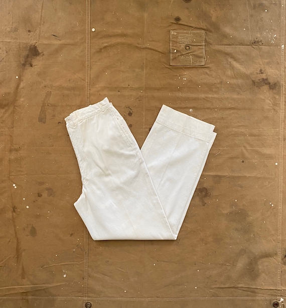 28 Waist 1940s / 50s White Trousers - image 9